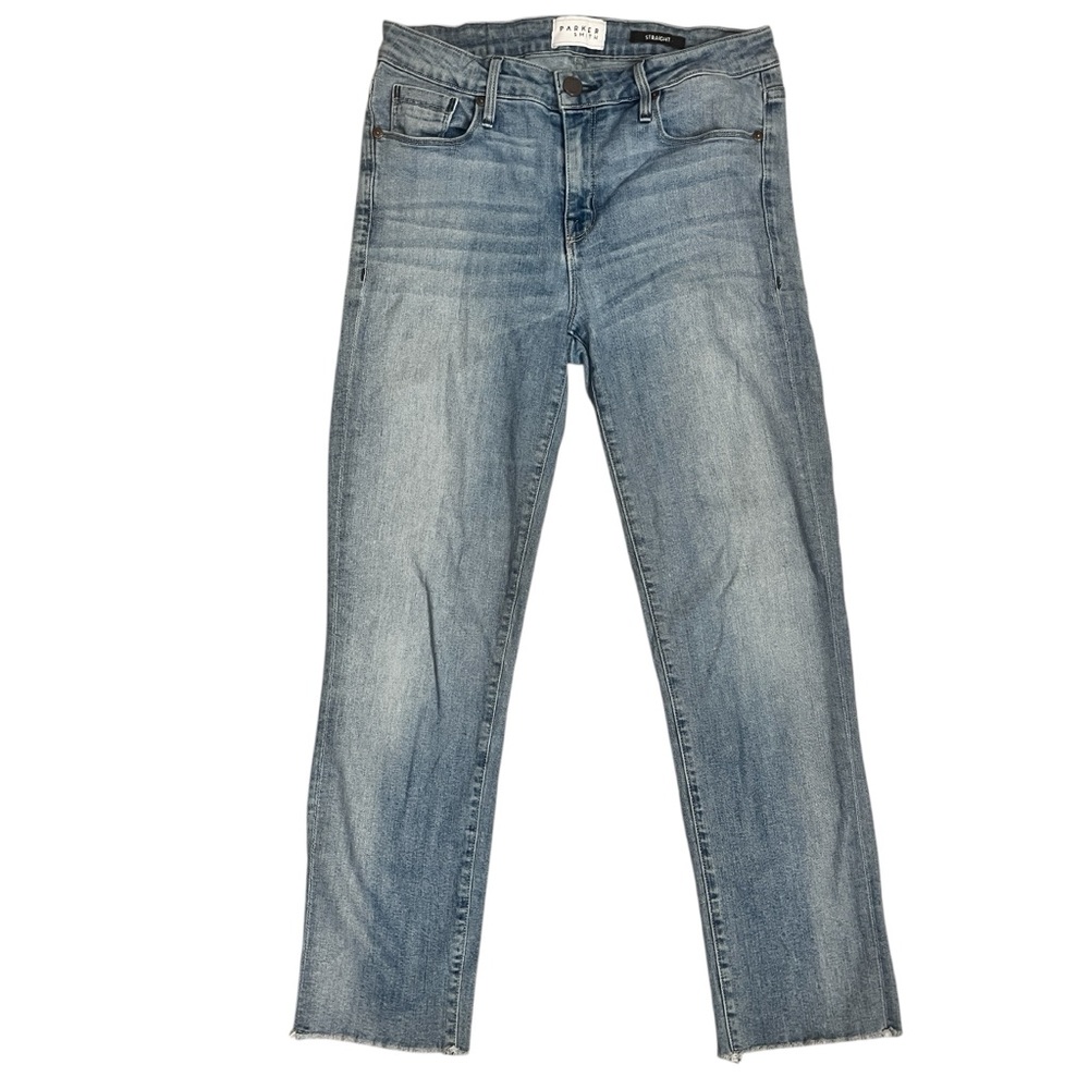 Parker Smith Mid Rise Ankle Crop Light Blue Straight Leg Jeans Sz 28/6 - Picture 6 of 11